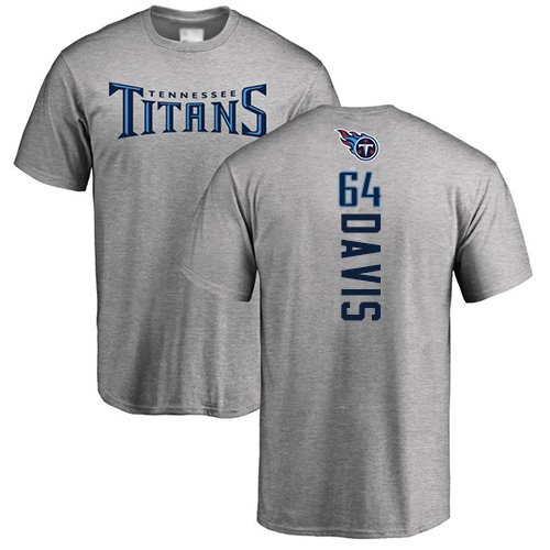 Tennessee Titans Men Ash Nate Davis Backer NFL Football #64 T Shirt